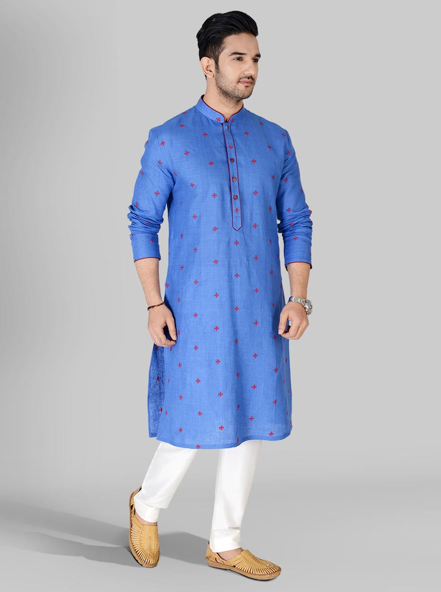 Light Cobal Blue Kurta Set | TULA