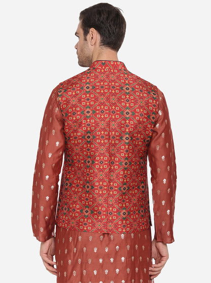 Red Bandhgala Jacket | Azania