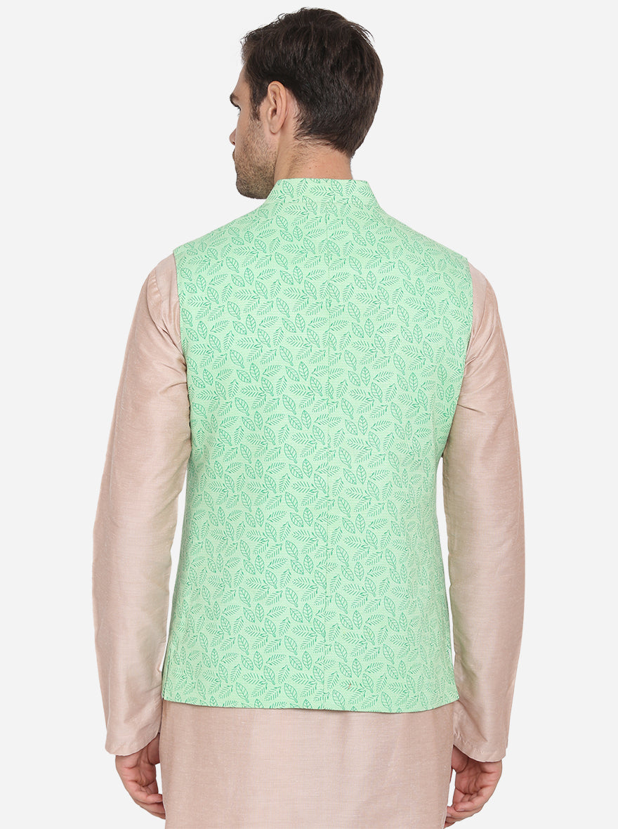 Light green Bandhgala Jacket | Azania