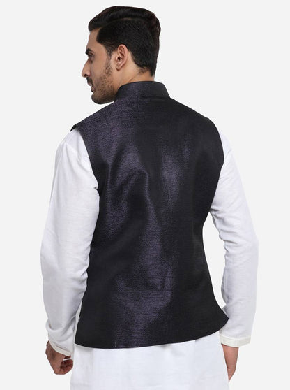 Black Purple Bandhgala Jacket | Azania