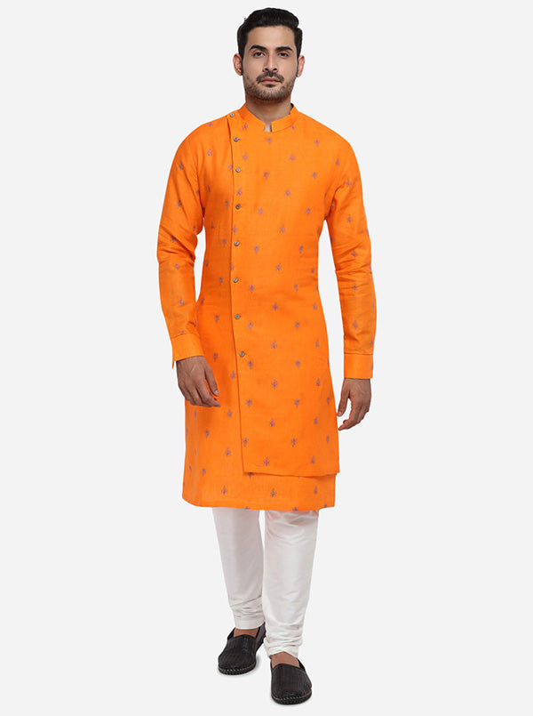 Bright Orange Kurta Set | TULA