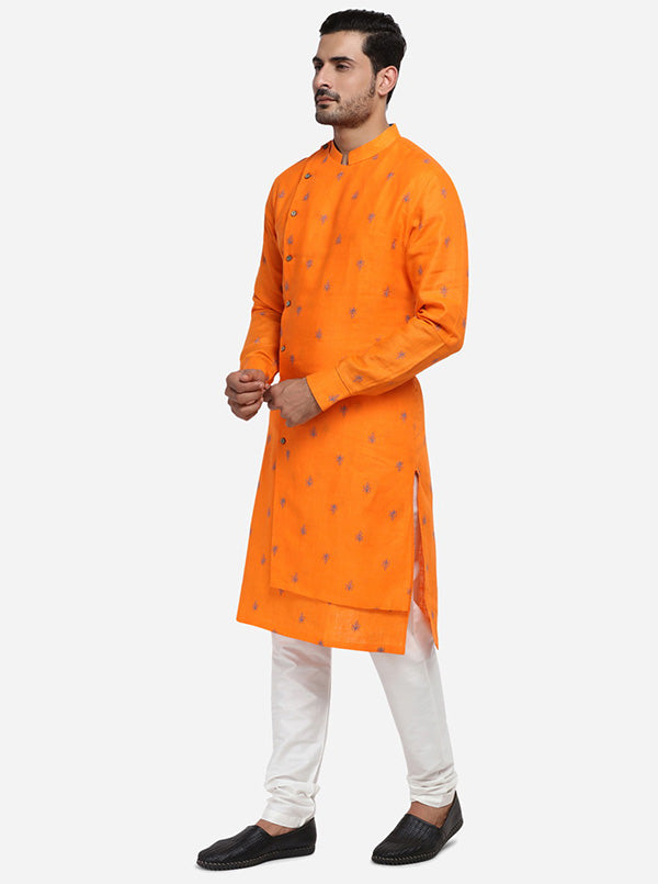 Bright Orange Kurta Set | TULA