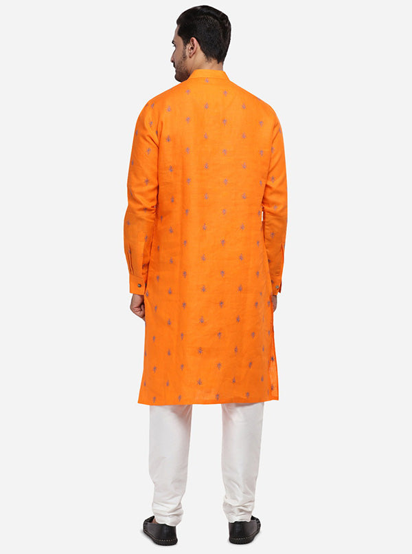 Bright Orange Kurta Set | TULA