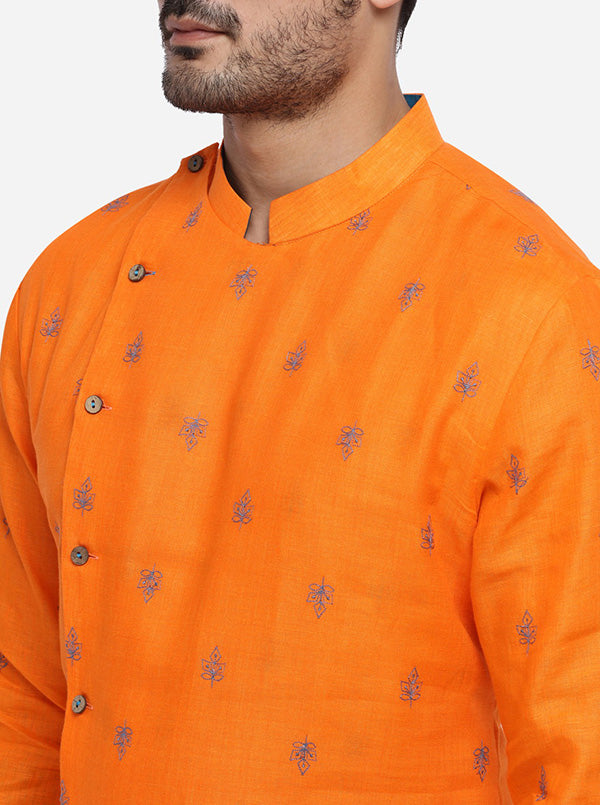 Bright Orange Kurta Set | TULA