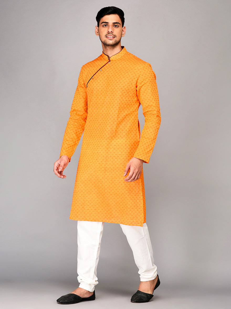 Apricot Orange Printed Kurta | Azania