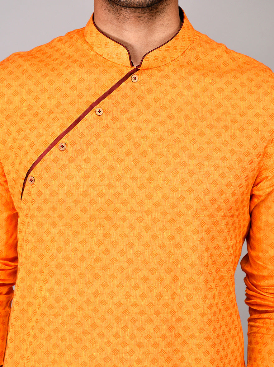 Apricot Orange Printed Kurta | Azania