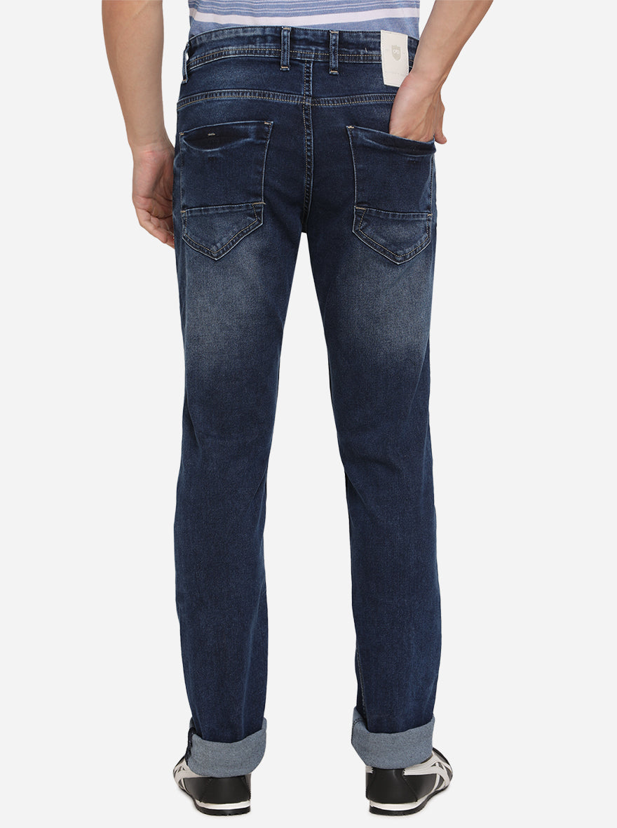 Marina Blue Solid Slim Fit Jeans | JadeBlue Sport