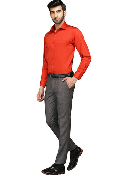 Greenfibre Red Slim Fit Formal Shirt