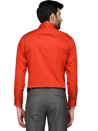 Greenfibre Red Slim Fit Formal Shirt