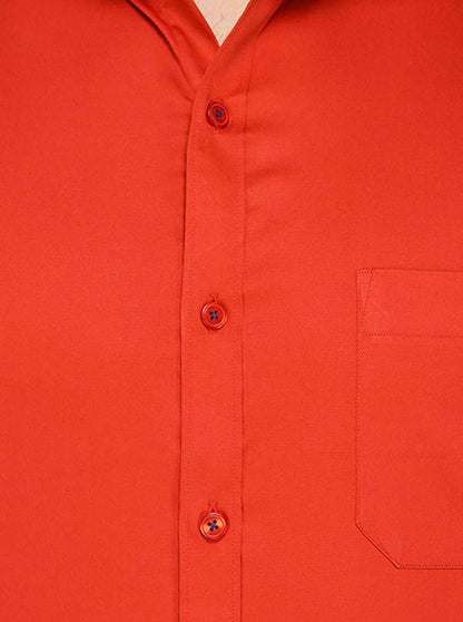 Greenfibre Red Slim Fit Formal Shirt