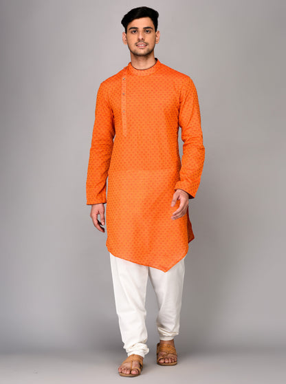 Orange & Red Asymmetric Kurta | Azania