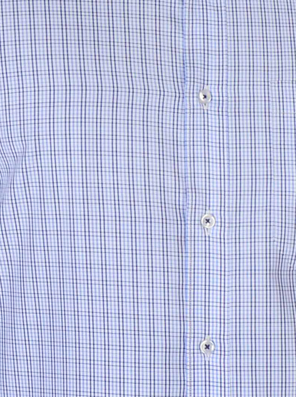 Light Blue Checked Regular Fit Formal Shirt | Greenfibre