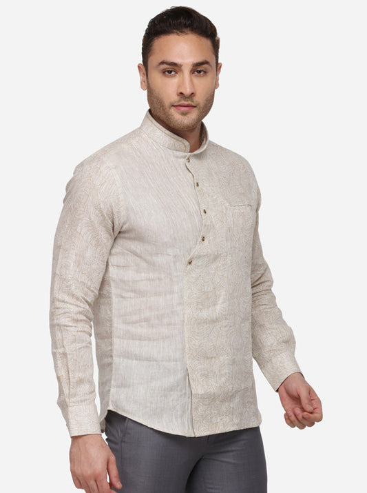 Natural Solid Slim Fit Kurta | JB Studio