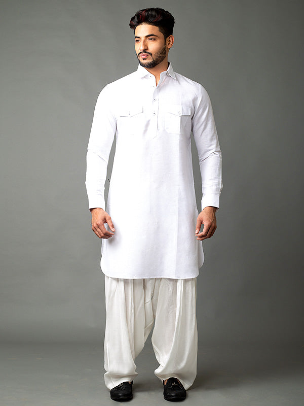 White Pathani Kurta