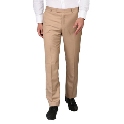 JadeBlue Beige Slim Fit Formal Trouser