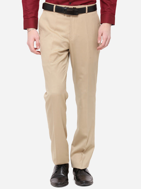 Grey Solid Classic Fit Formal Trouser | JadeBlue