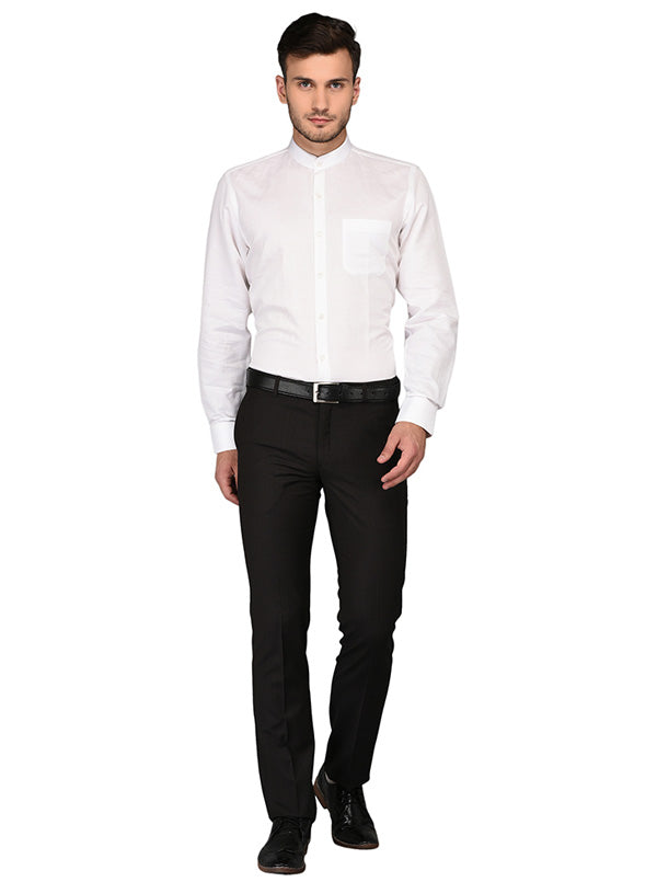 JadeBlue White Self Textured Regular Fit Formal Shirt