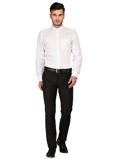 JadeBlue White Self Textured Regular Fit Formal Shirt