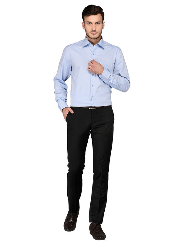 JadeBlue Light Blue Dobby Regular Fit Formal Shirt