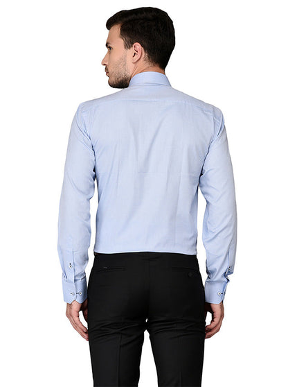 JadeBlue Light Blue Dobby Regular Fit Formal Shirt