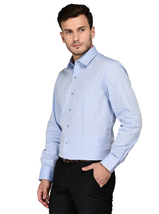 JadeBlue Light Blue Dobby Regular Fit Formal Shirt