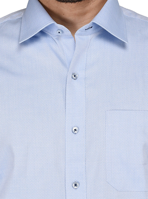 JadeBlue Light Blue Dobby Regular Fit Formal Shirt