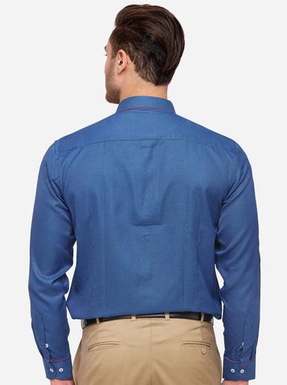 Royal Blue Solid Slim Fit Formal Shirt | Greenfibre