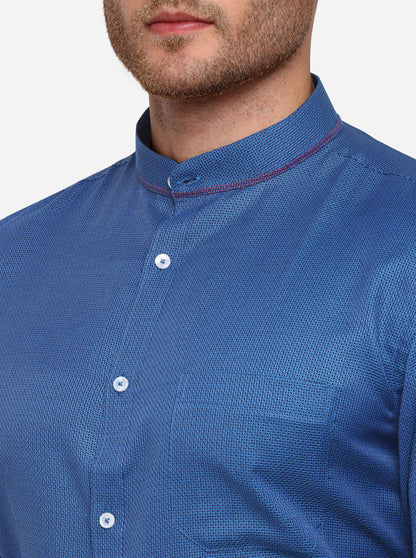 Royal Blue Solid Slim Fit Formal Shirt | Greenfibre