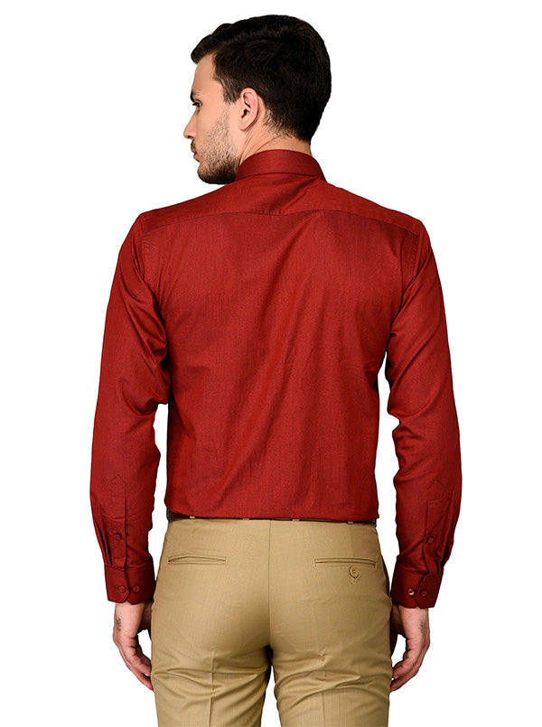 Greenfibre Maroon Regular Fit Formal Shirt