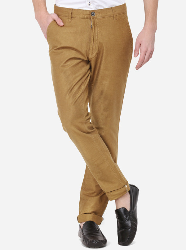 Dark Khaki Solid Uno Fit Casual Trouser | JadeBlue Sport