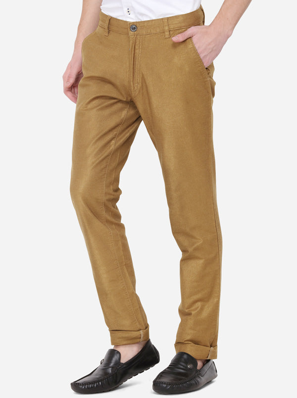 Dark Khaki Solid Uno Fit Casual Trouser | JadeBlue Sport