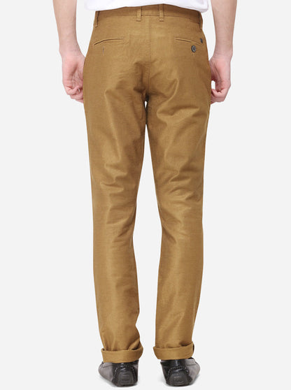 Dark Khaki Solid Uno Fit Casual Trouser | JadeBlue Sport