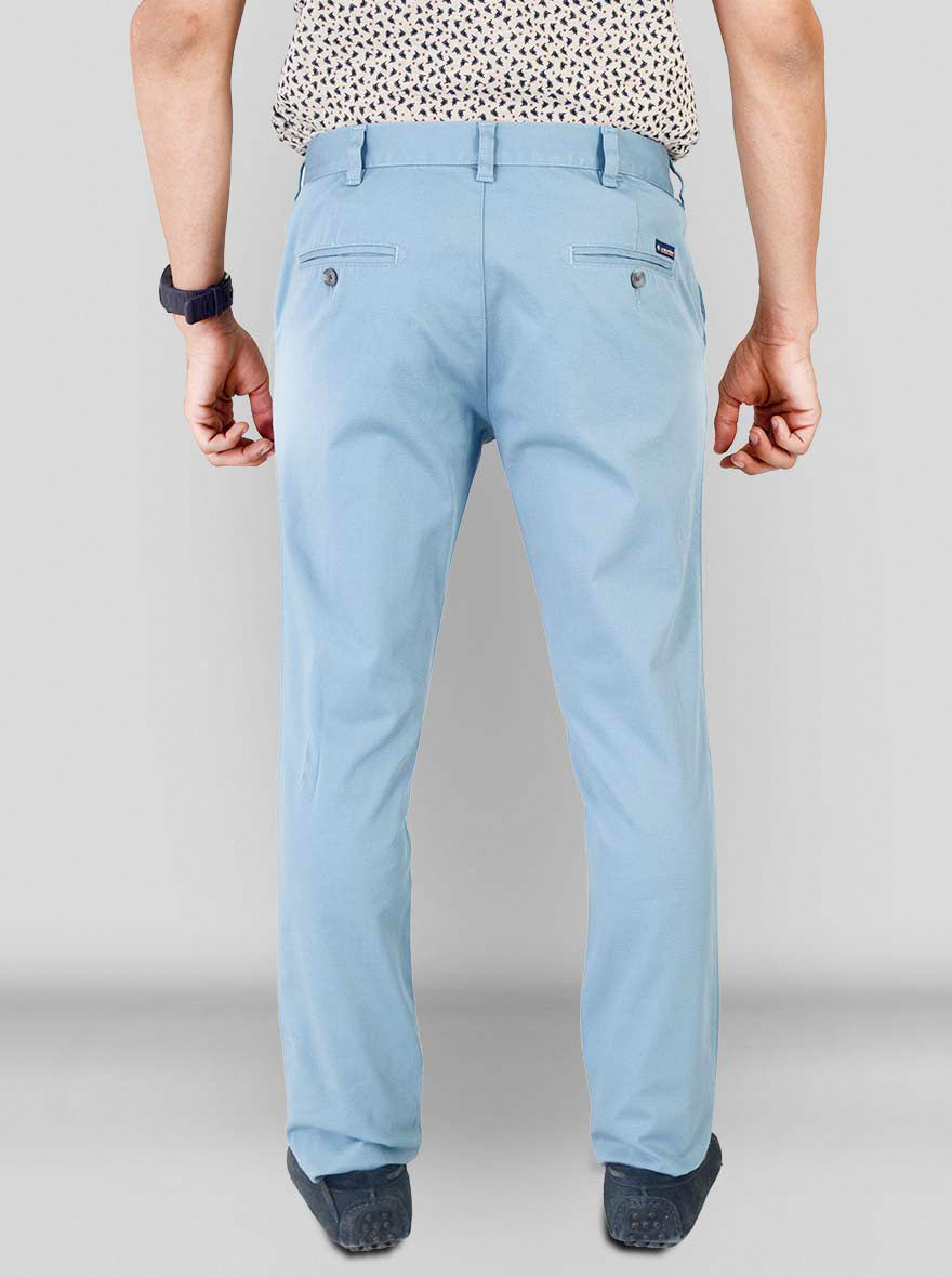 Parisian Blue Self Textured Super Slim Fit Chinos | Greenfibre