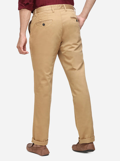 Khaki Solid Uno Fit Casual Trouser | JadeBlue Sport