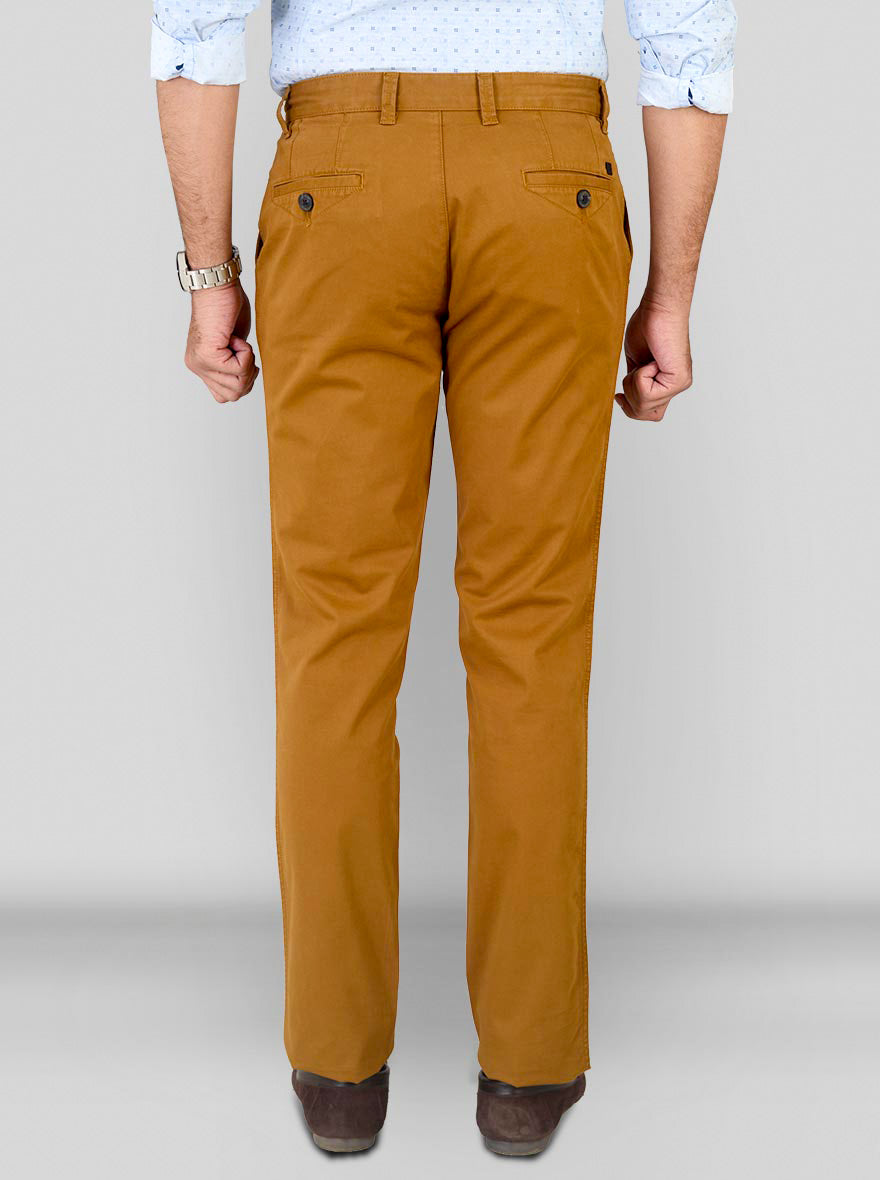 Bronze Brown Solid Slim Fit Chinos | JB Sport