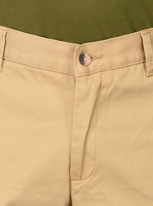 Greenfibre Light Khaki Self Textured Slim Fit Trouser