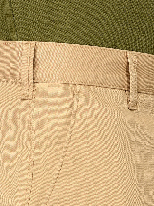 Greenfibre Light Khaki Self Textured Slim Fit Trouser