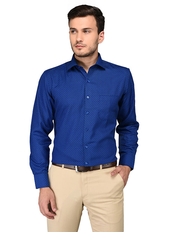 Greenfibre Blue Regular Fit Formal Shirt