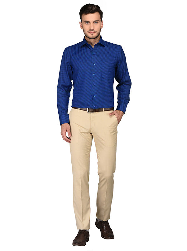 Greenfibre Blue Regular Fit Formal Shirt