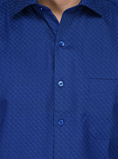 Greenfibre Blue Regular Fit Formal Shirt