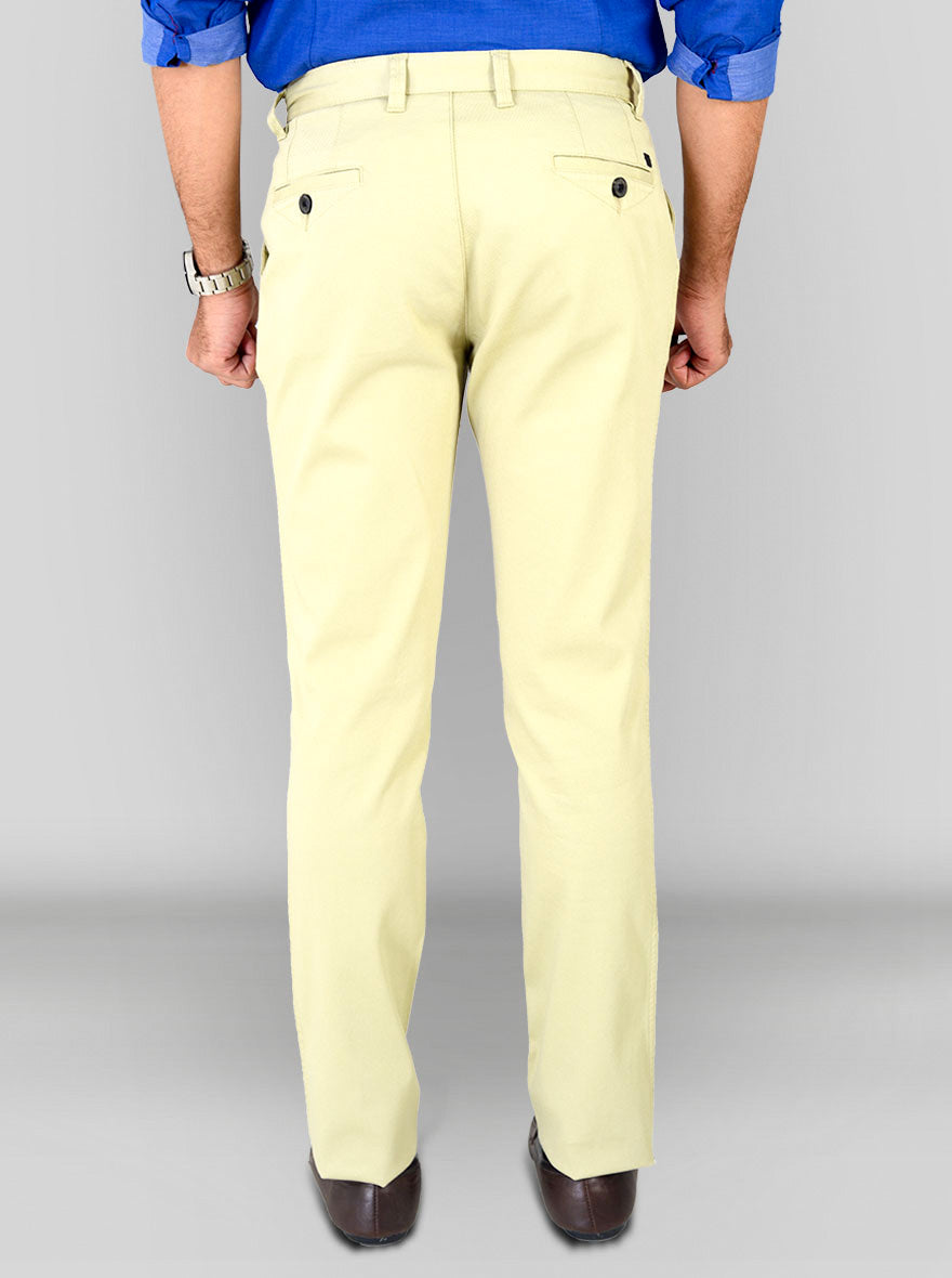 Pelican Yellow Self Textured Slim Fit Chinos | JB Sport