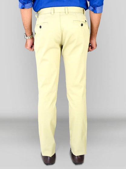 Pelican Yellow Self Textured Slim Fit Chinos | JB Sport
