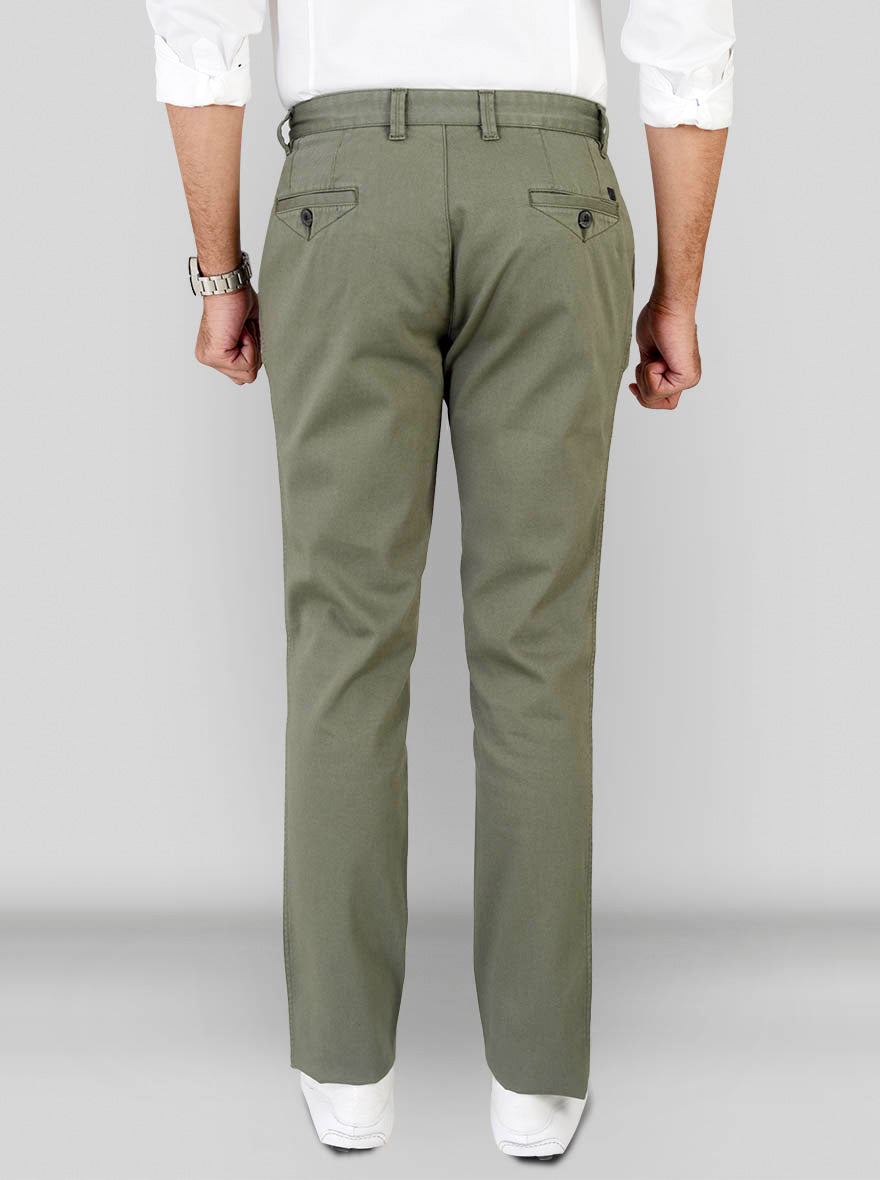 Bronze Green Self Textured Slim Fit Chinos | JB Sport