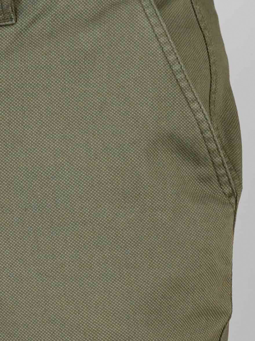 Bronze Green Self Textured Slim Fit Chinos | JB Sport