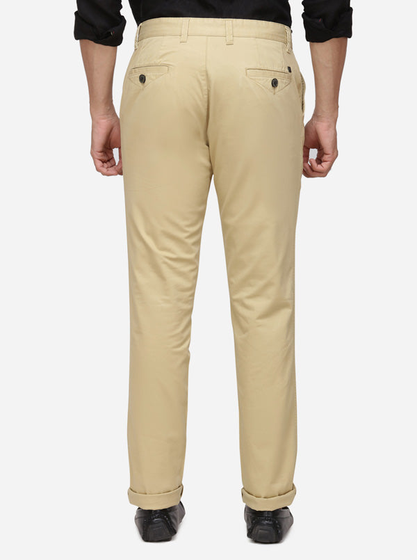 Taupe Solid Uno Fit Casual Trouser | JadeBlue Sport