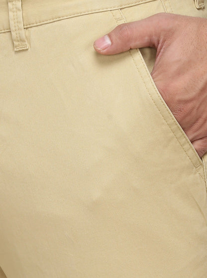 Taupe Solid Uno Fit Casual Trouser | JadeBlue Sport
