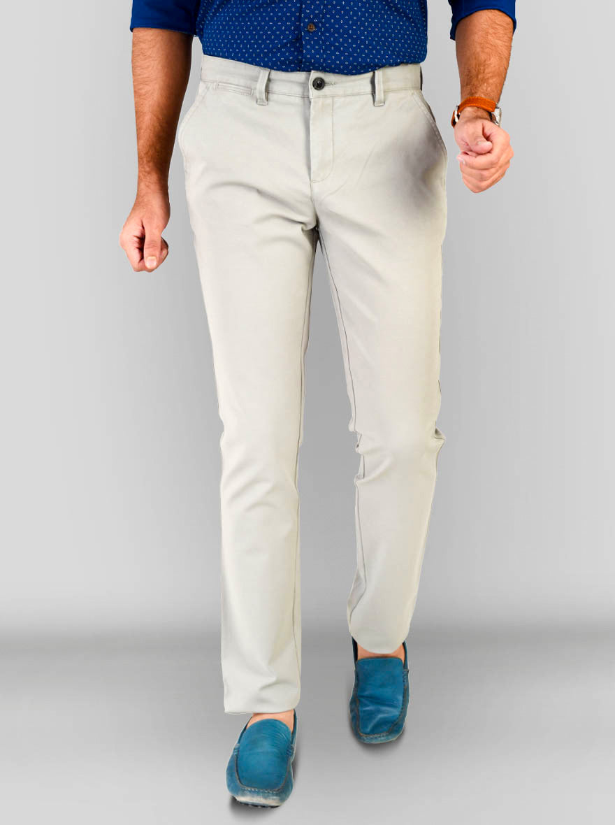 Neutral Grey Solid Slim Fit Chinos | JB Sport