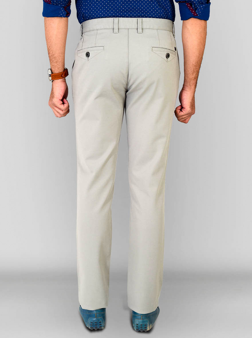 Neutral Grey Solid Slim Fit Chinos | JB Sport