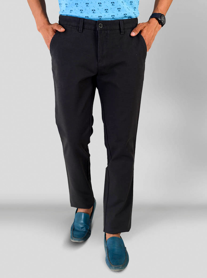 Midnight Grey Solid Slim Fit Chinos | JB Sport