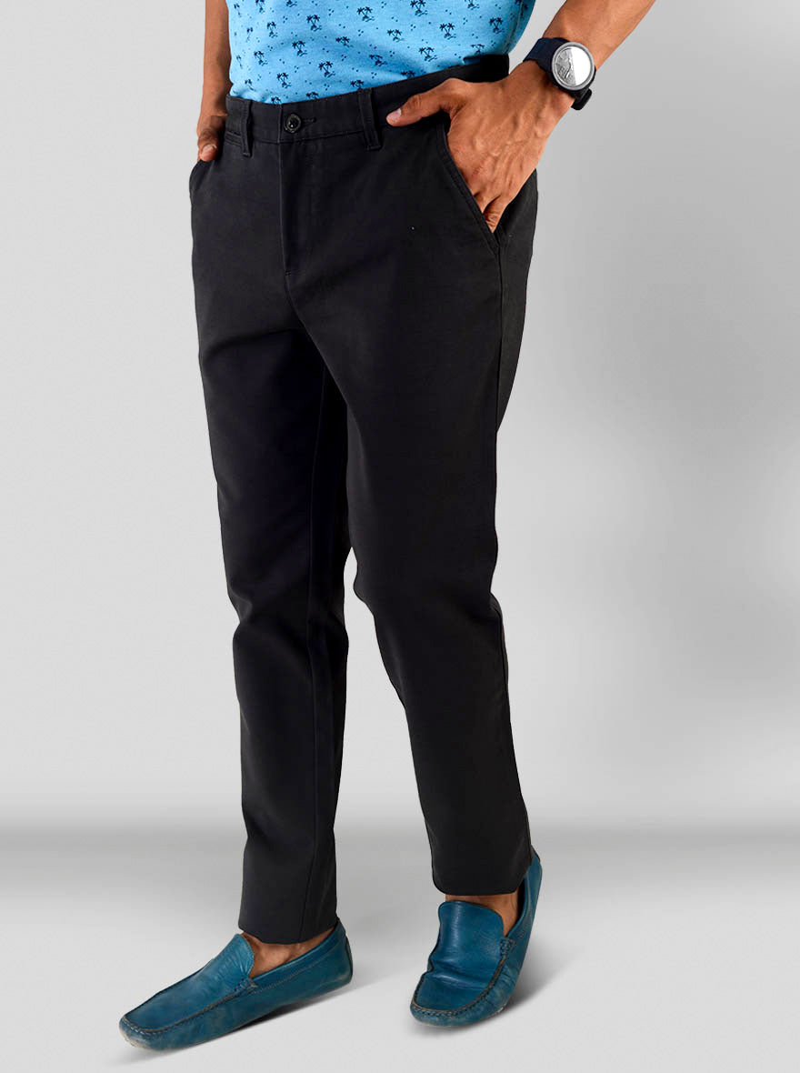 Midnight Grey Solid Slim Fit Chinos | JB Sport